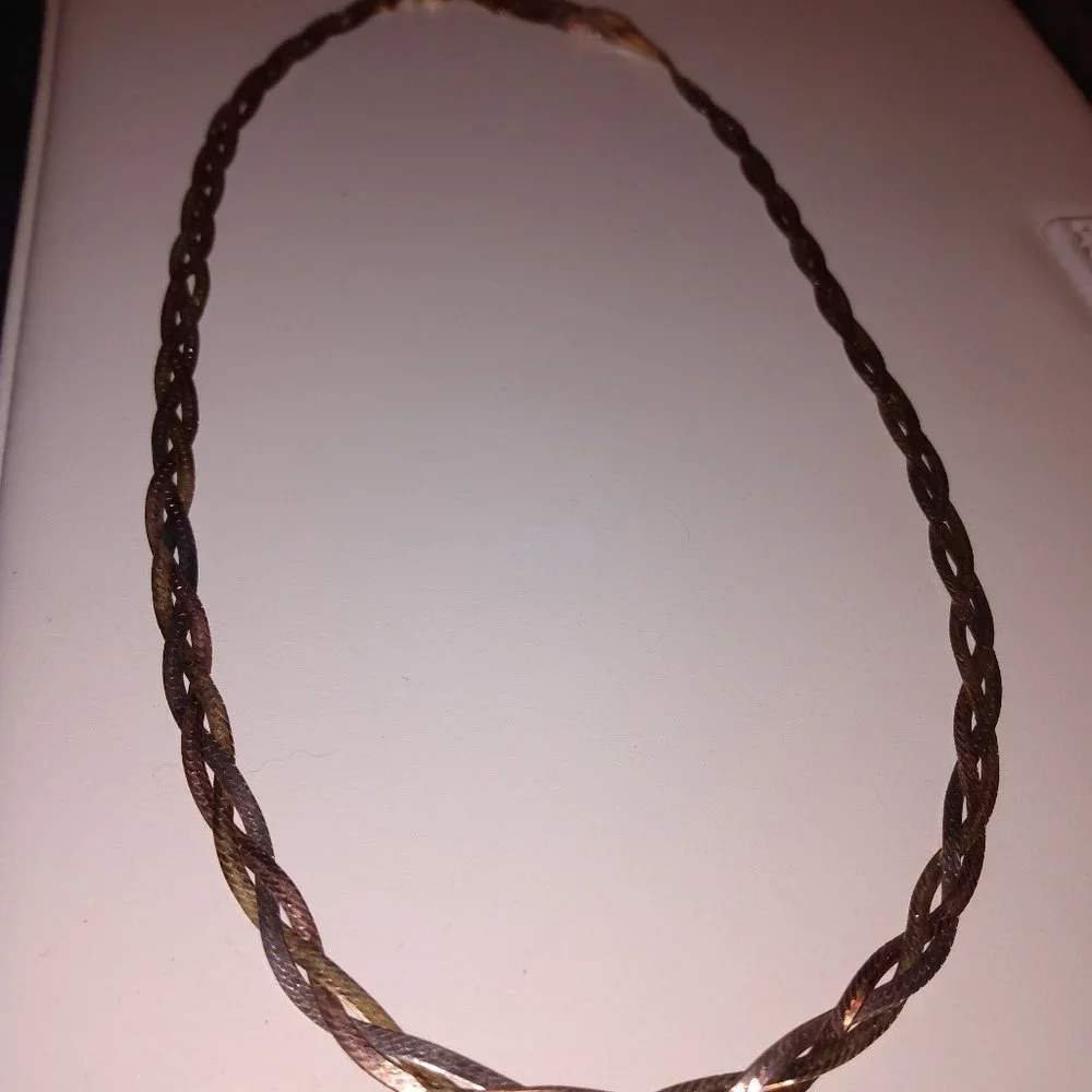 Jtv tri color sterling silver chain - Picture 2 of 2
